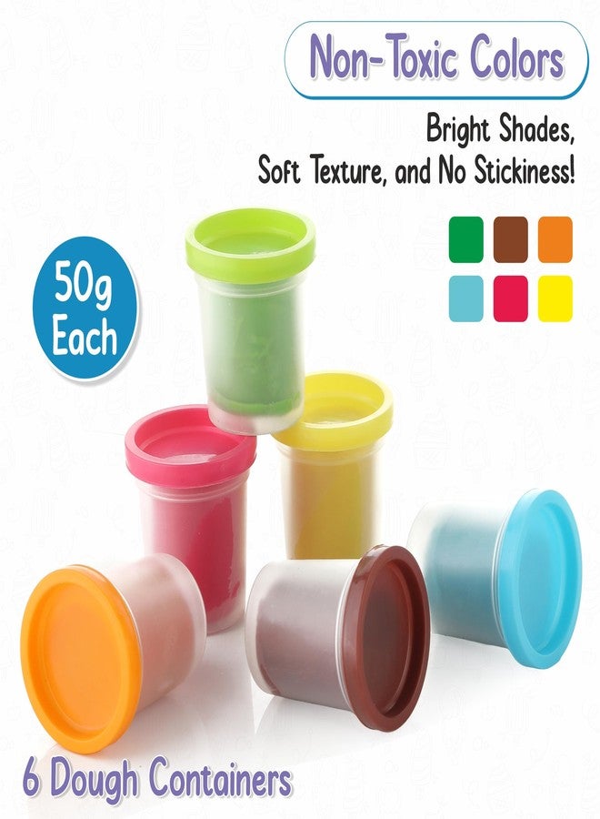 Chanak Play Dough Ice Cream Maker Set, Safe Non-Toxic Dough Ice Cream Maker Including 6 Color Dough Tubes Each 50g for Boys Girls, Above 3+ Age (Ivory) - Image 4